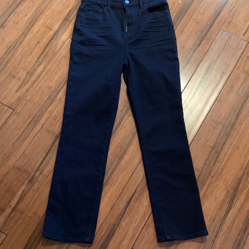 PAIGE Women's Dark Blue Straight Leg Jeans